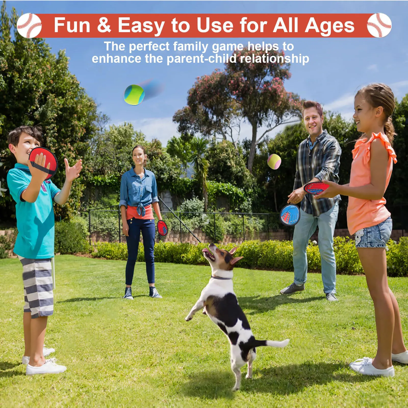 4Set Kids Sucker Sticky Ball Toy Outdoor Sports Catch Ball Game Set Throw And Catch Parent-Child Interactive Outdoor Toys