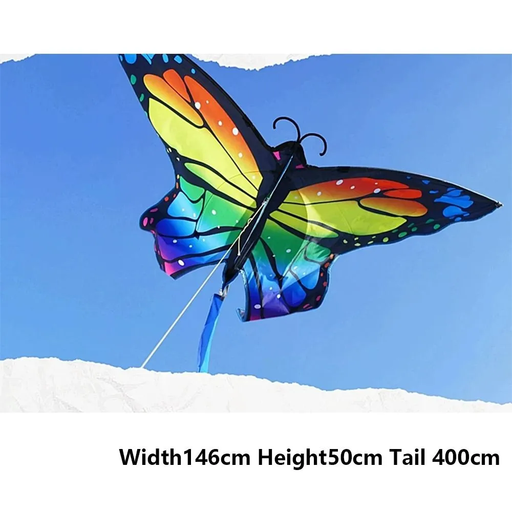 1.45m Colorful Butterfly Kite for Kids, Easy Steering & Stable Flight with String Line, Outdoor Sports Flying Toy