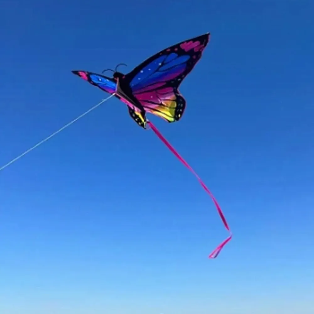 1.45m Colorful Butterfly Kite for Kids, Easy Steering & Stable Flight with String Line, Outdoor Sports Flying Toy