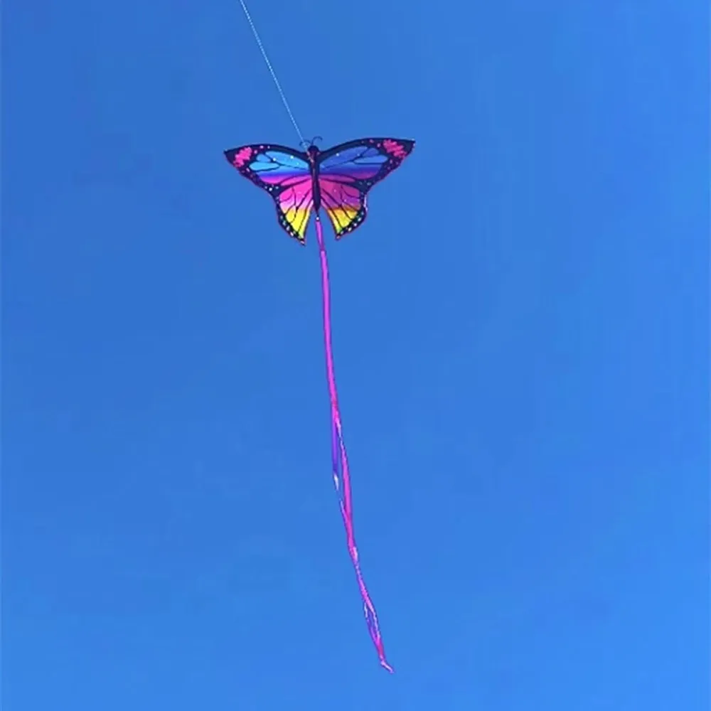 1.45m Colorful Butterfly Kite for Kids, Easy Steering & Stable Flight with String Line, Outdoor Sports Flying Toy
