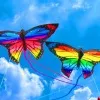1.45m Colorful Butterfly Kite for Kids, Easy Steering & Stable Flight with String Line, Outdoor Sports Flying Toy