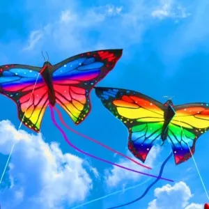 1.45m Colorful Butterfly Kite for Kids, Easy Steering & Stable Flight with String Line, Outdoor Sports Flying Toy