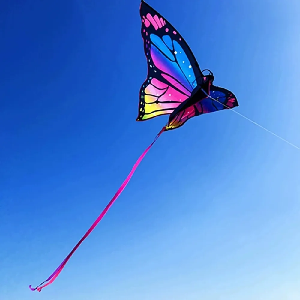 1.45m Colorful Butterfly Kite for Kids, Easy Steering & Stable Flight with String Line, Outdoor Sports Flying Toy