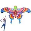 Children Kite Toy Cartoon Eagle Foldable Mini Plastic Toys Kite Hand Brake Fishing Rod Butterflies For Kids Outdoor Toy For Fun