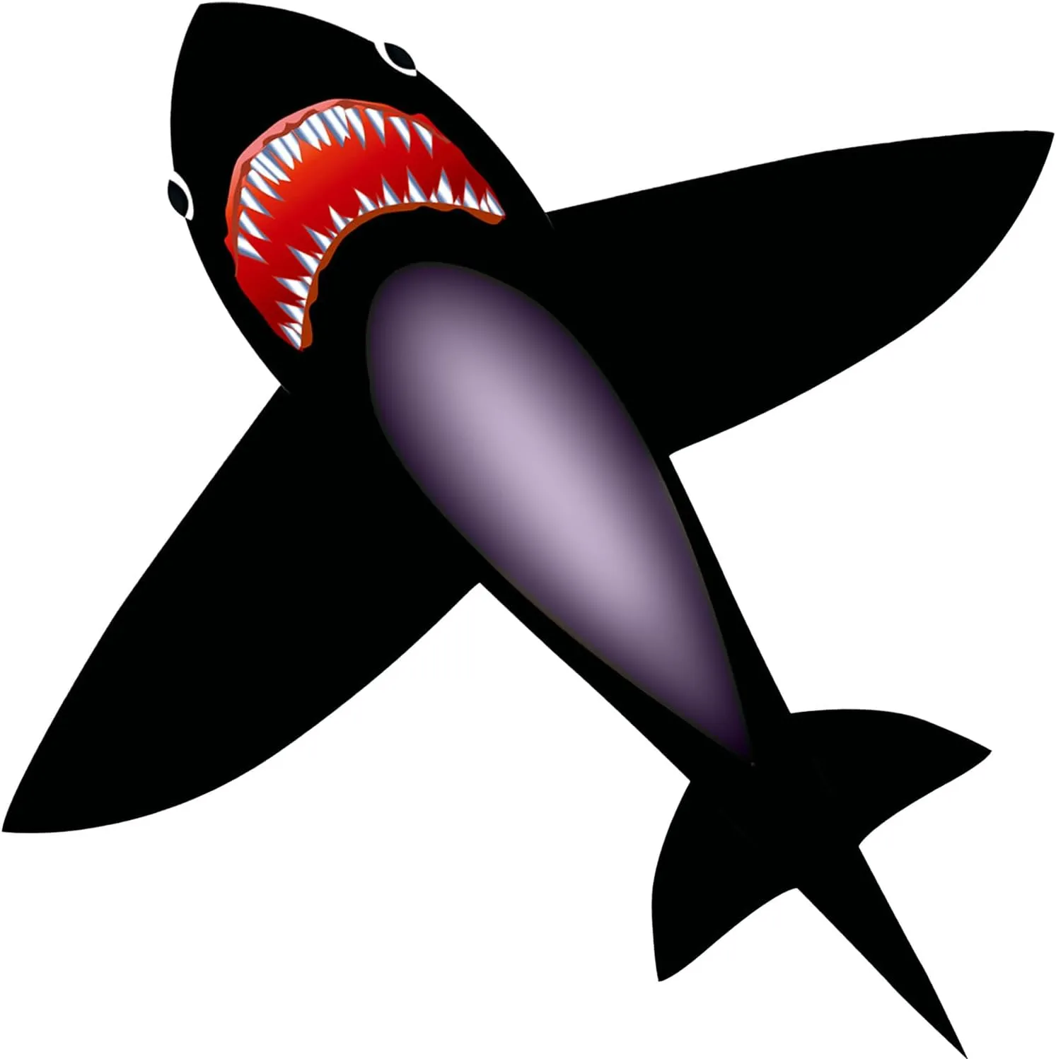 Strong Black Shark kite With Long Colorful Tail!Huge Beginner Shark Kites for Kids And Adults Come With String And Handle