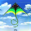 Outdoor Fun Sports New Arrive 1.2m  LED Green Triangle Kites With Tail / Handle & Line Good Flying