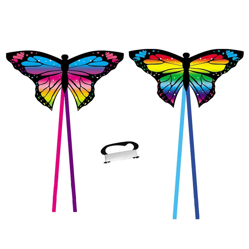 Colorful Butterfly Kite With 100M Handle Line Beautiful Butterfly 1.45M Kite Air Bounce Children's Kite Outdoor Sports Toys
