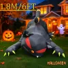 1.8M Inflatable Toys Black Cat Shakes Head Garden Party Ornament Built-in LED Lights Up Ghost Festival Yard Garden Lawn Indoor