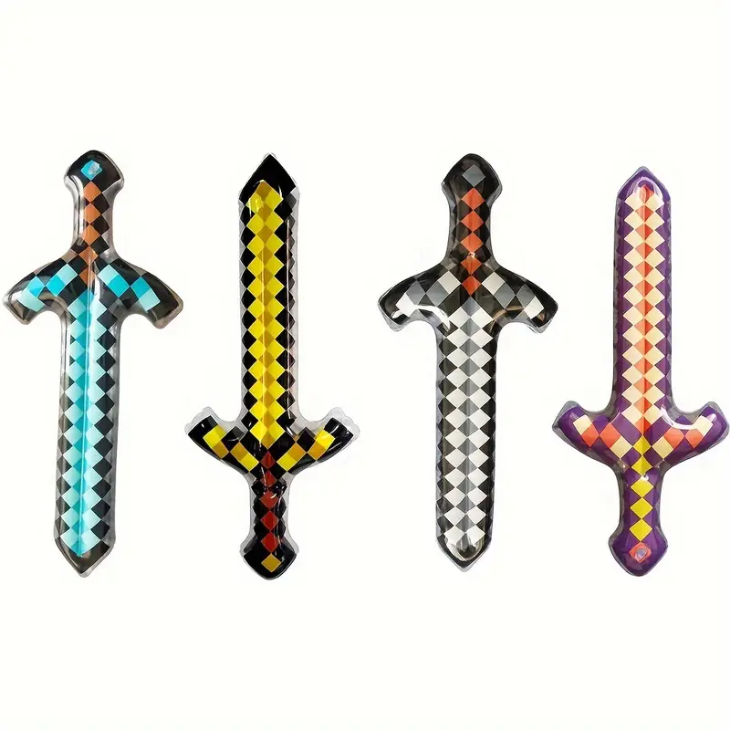 Pixel Style Toys Gemstone Sword Gold Sword Children's Toys Home Games Inflatable Supplies Swords Christmas Gifts