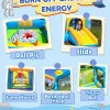 Inflatable Bounce House with Blower for Kids 3-6 y/o, Jumping Castle with Slide, 112x63x67'' Toddlers Bouncer with Ball Pit, Bou