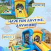 Inflatable Bounce House with Blower for Kids 3-6 y/o, Jumping Castle with Slide, 112x63x67'' Toddlers Bouncer with Ball Pit, Bou