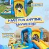 Inflatable Bounce House with Blower for Kids 3-6 y/o, Jumping Castle with Slide, 112x63x67'' Toddlers Bouncer with Ball Pit, Bou