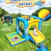 Inflatable Bounce House with Blower for Kids 3-6 y/o, Jumping Castle with Slide, 112x63x67'' Toddlers Bouncer with Ball Pit, Bou