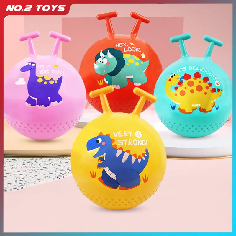 45CM Cartoon Bouncing Jumping Ball with Handle PVC Children Outdoor Sports Inflatable Balls Beach Pool Toys for Kids Baby