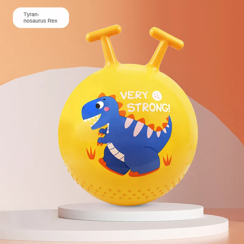 45CM Cartoon Bouncing Jumping Ball with Handle PVC Children Outdoor Sports Inflatable Balls Beach Pool Toys for Kids Baby