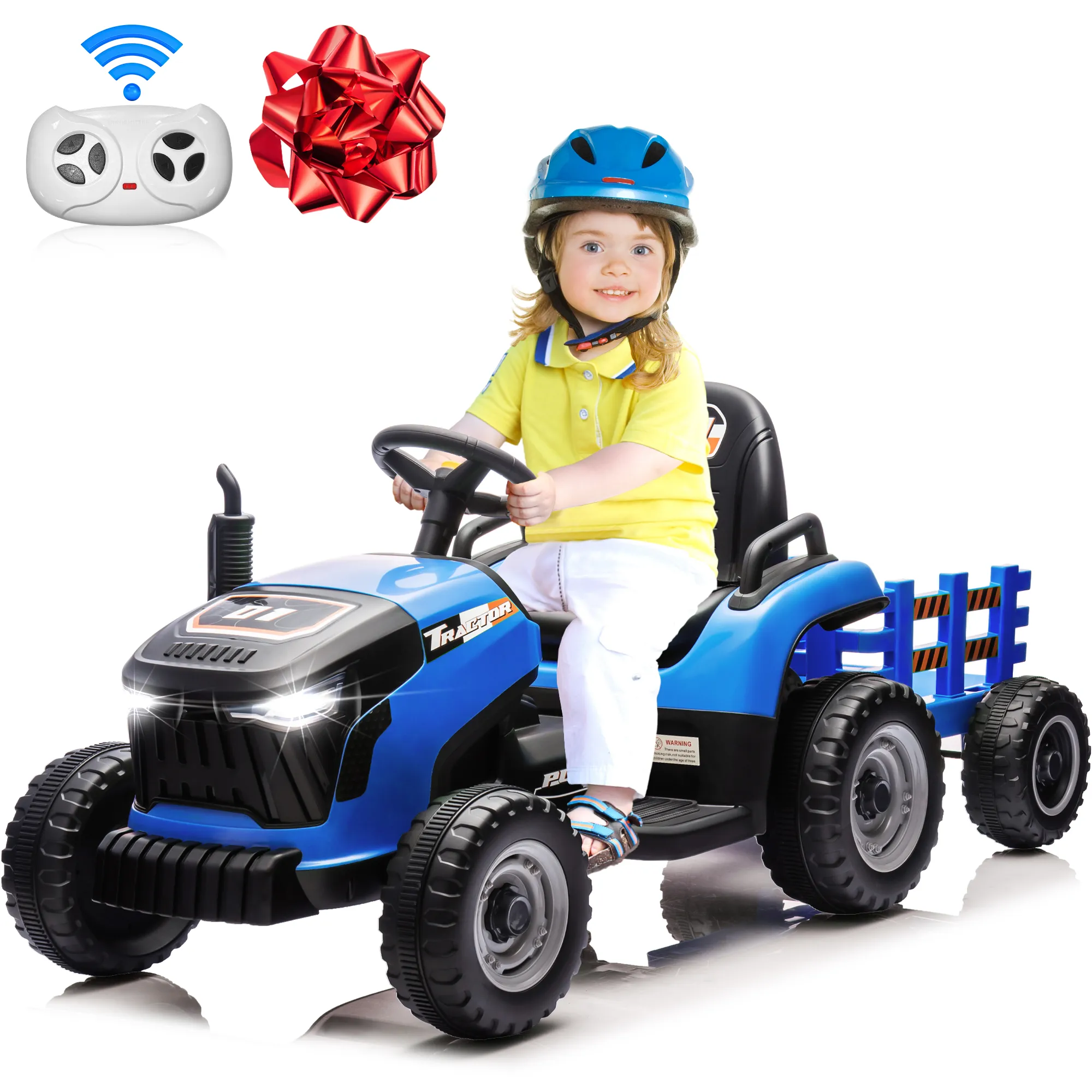 Joyracer 24 Volts Ride on Toys Vehicle w/Remote Control, 2 Seater Powered Ride on Tractor Truck, Electric Car for Kids 2-6 Gifts