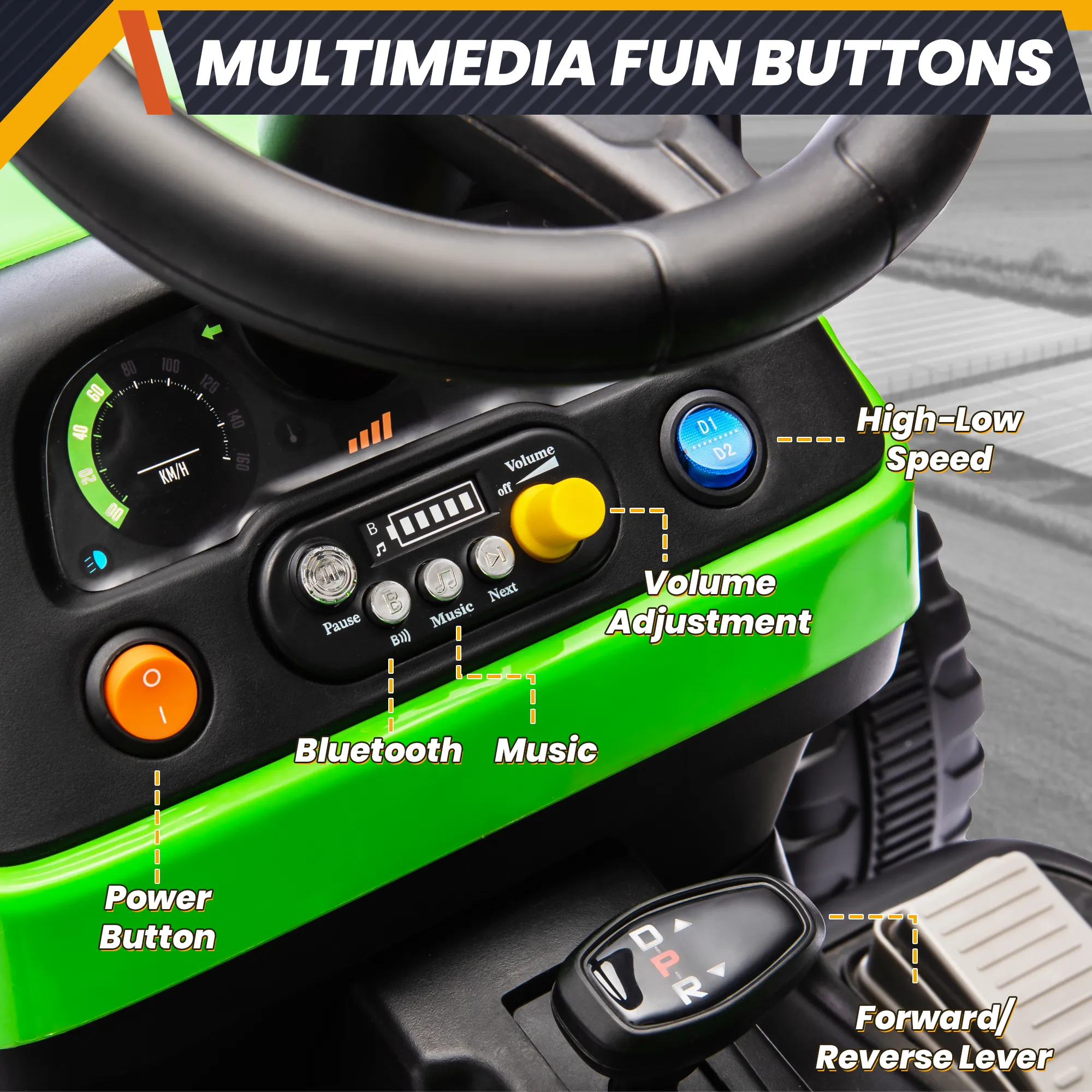 Joyracer 24 Volts Ride on Toys Vehicle w/Remote Control, 2 Seater Powered Ride on Tractor Truck, Electric Car for Kids 2-6 Gifts