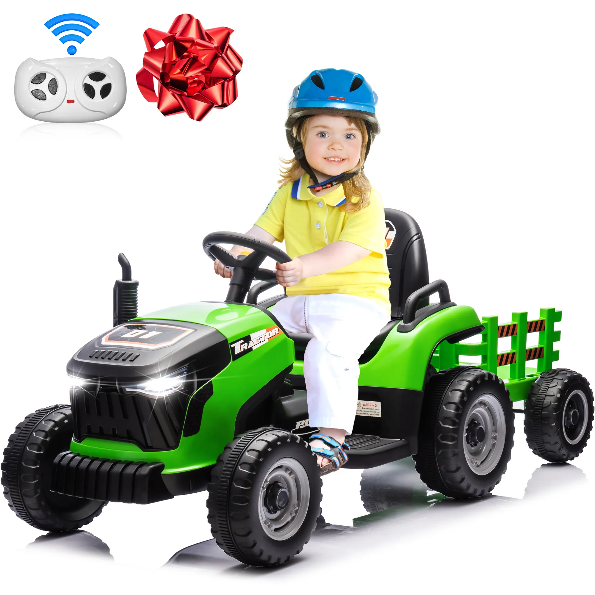 Joyracer 24 Volts Ride on Toys Vehicle w/Remote Control, 2 Seater Powered Ride on Tractor Truck, Electric Car for Kids 2-6 Gifts