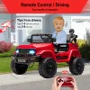 12V Kids Ride On Truck with Remote Control Spring Suspension Bluetooth Connectivity and Led Lights Ride On Toys for 3-6 yrs