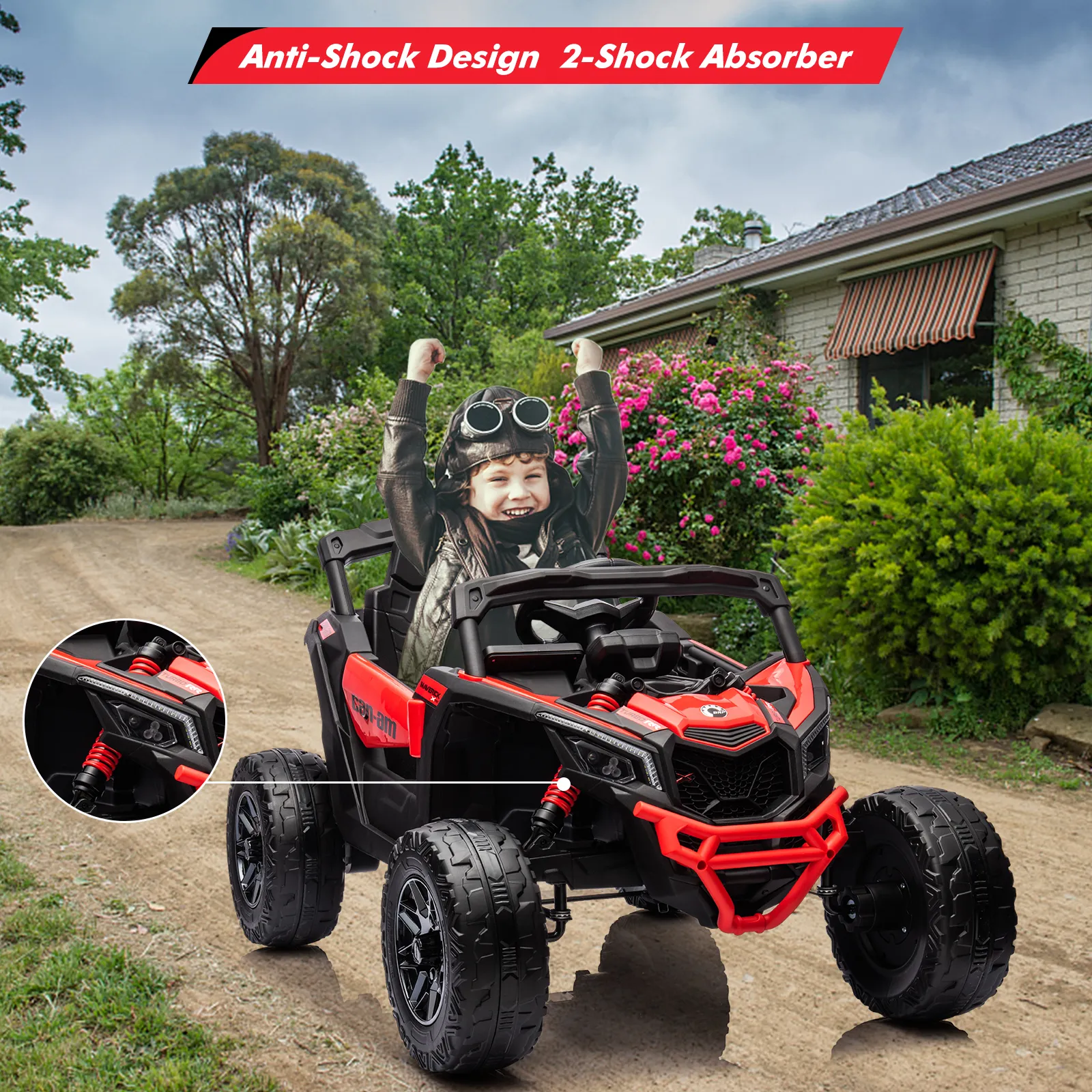 Kids UTV, Electric Ride on UTV Car, Licensed Can-Am Electric Off-Road Car, Ride On Truck Car w/Remote Control, Large Seat