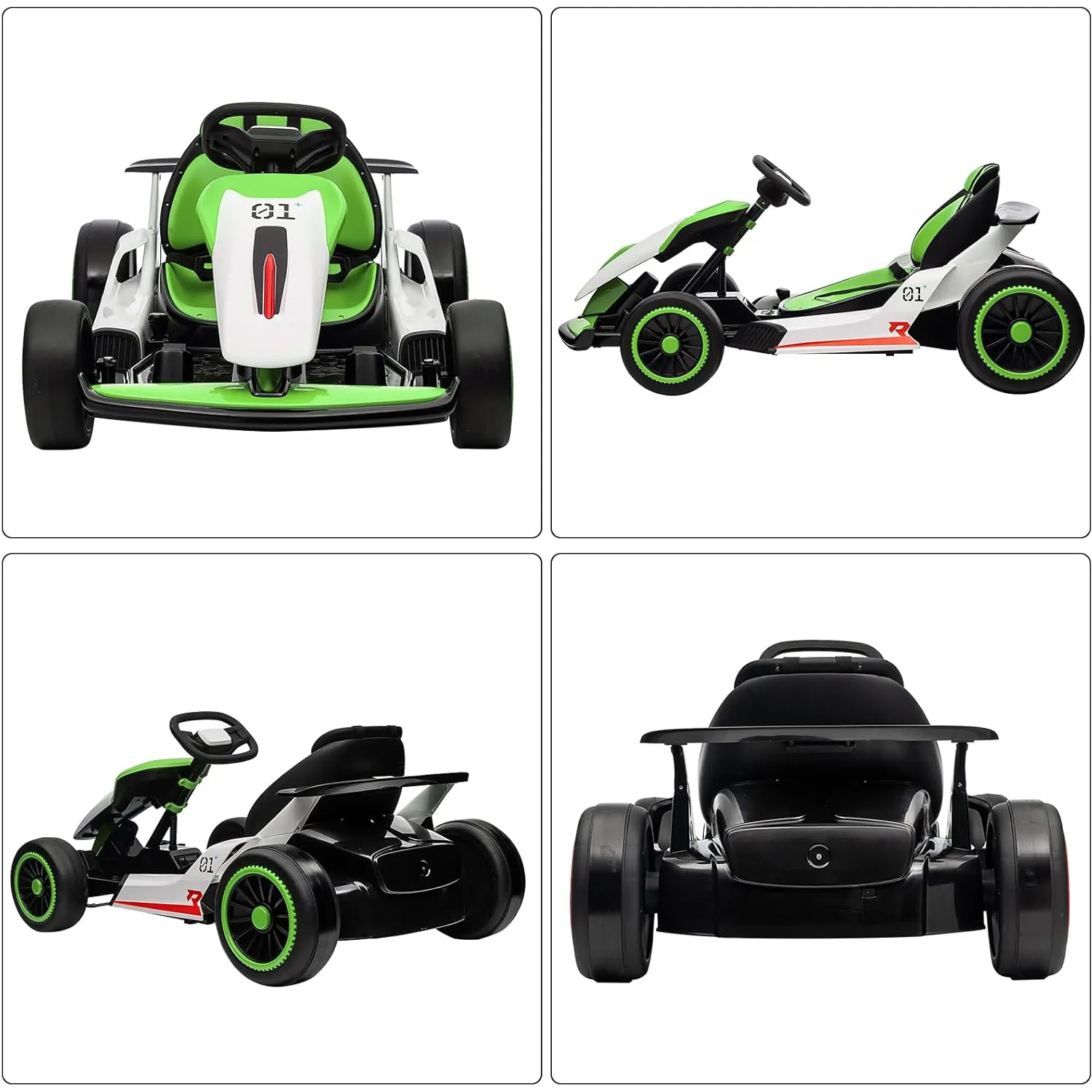 24V Go Kart for Kids 6+ Ride On Drift Kart with 200W*2 Extra Powerful Motors 8.1MPH High Speed Drifting with Music Horn