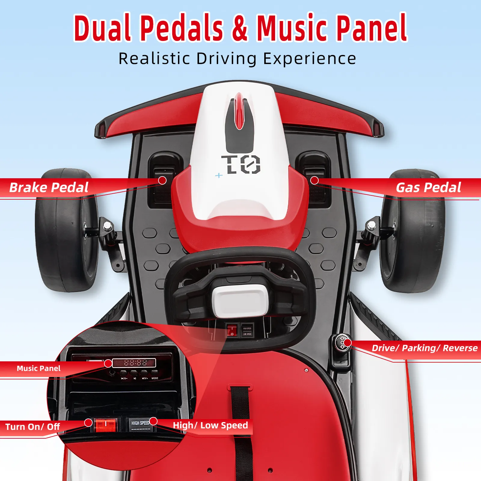 24V Go Kart for Kids 6+ Ride On Drift Kart with 200W*2 Extra Powerful Motors 8.1MPH High Speed Drifting with Music Horn