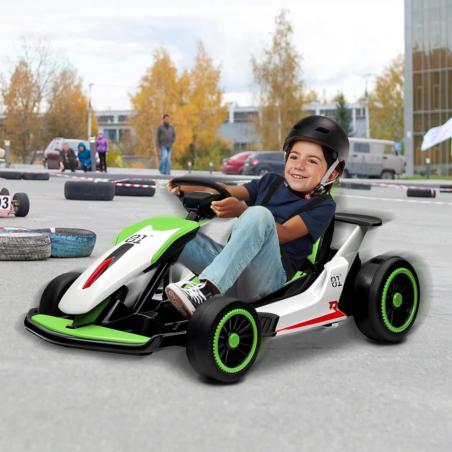 24V Go Kart for Kids 6+ Ride On Drift Kart with 200W*2 Extra Powerful Motors 8.1MPH High Speed Drifting with Music Horn