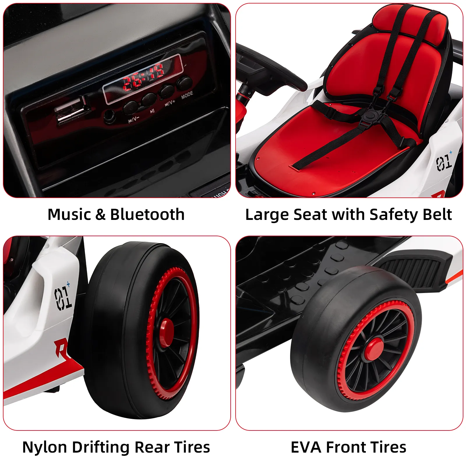 24V Go Kart for Kids 6+ Ride On Drift Kart with 200W*2 Extra Powerful Motors 8.1MPH High Speed Drifting with Music Horn