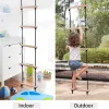 Children Climbing Rope Ladder Wooden Swing Kids Indoor Outdoor Tree Playground Recreation Play Game Bodybuilding Set