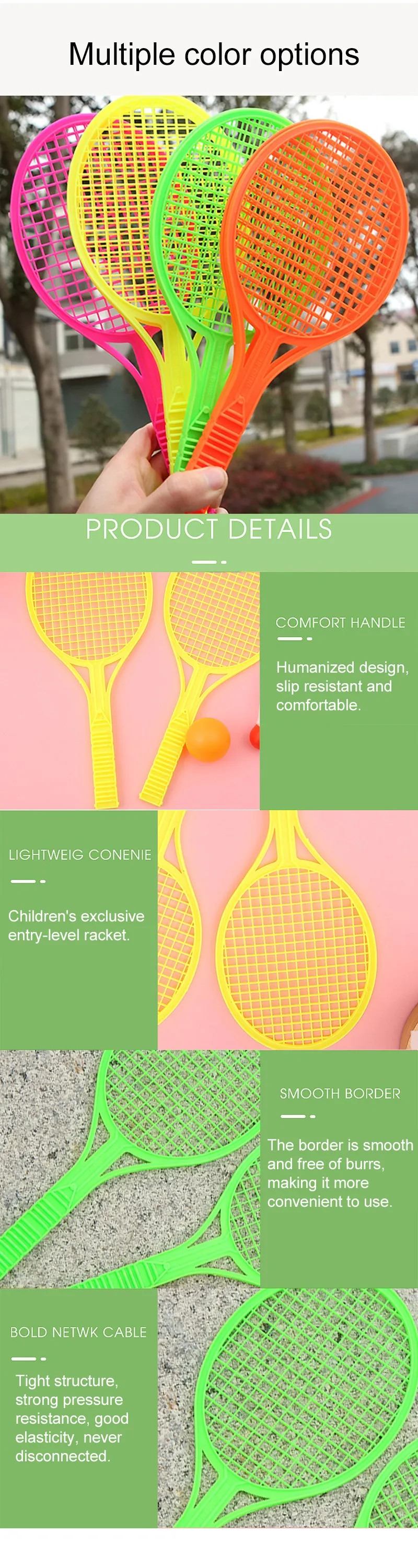 Mini Plastic Racket Set Outdoor Fitness Props for Children Sports Entertainment Tennis / Badminton / Baseball Equipment TMZ