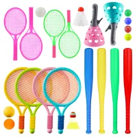 Mini Plastic Racket Set Outdoor Fitness Props for Children Sports Entertainment Tennis / Badminton / Baseball Equipment TMZ