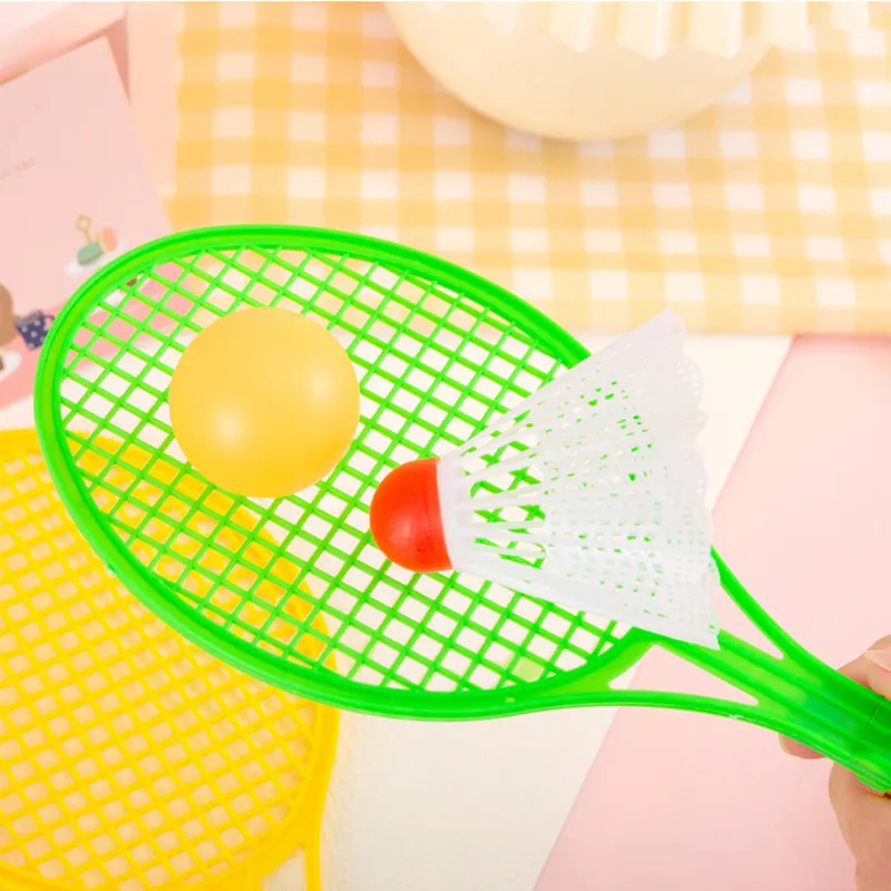 Mini Plastic Racket Set Outdoor Fitness Props for Children Sports Entertainment Tennis / Badminton / Baseball Equipment TMZ