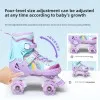 Children's Roller Skates2-12Beginner's Colorful Four-Wheel Flashing Roller Skates for Boys and Girls
