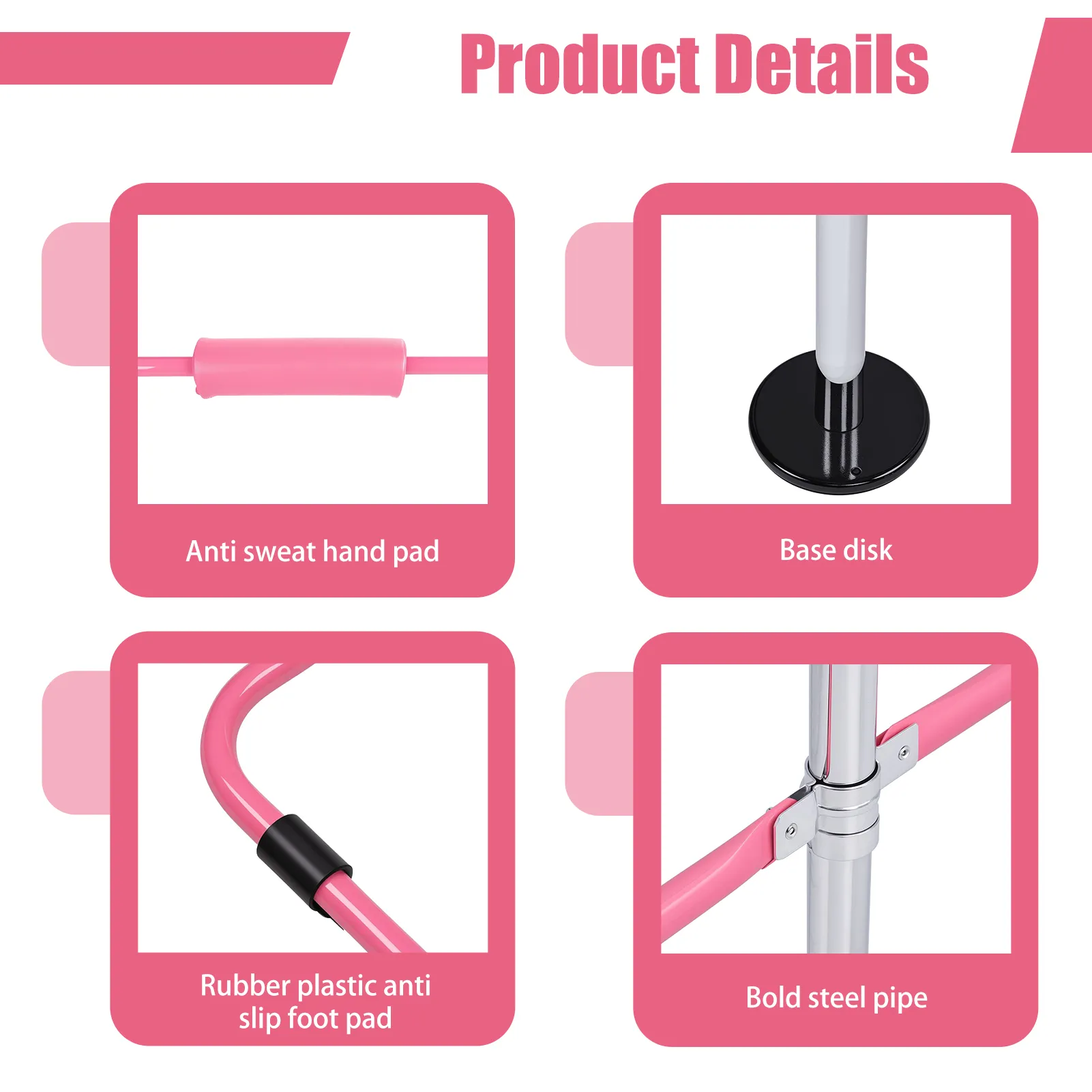 Adjustable Height Gymnastic Horizontal Bar, Expandable Gymnastics Bar, Pull Up Stand Station, Kids Folding Training Monkey Bar