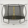 Soozier 10ft Outdoor Trampoline with Net Enclosure, Curved Poles, Black