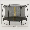 Soozier 10ft Outdoor Trampoline with Net Enclosure, Curved Poles, Black