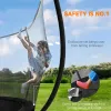 Soozier 10ft Outdoor Trampoline with Net Enclosure, Curved Poles, Black