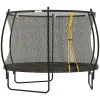 Soozier 10ft Outdoor Trampoline with Net Enclosure, Curved Poles, Black