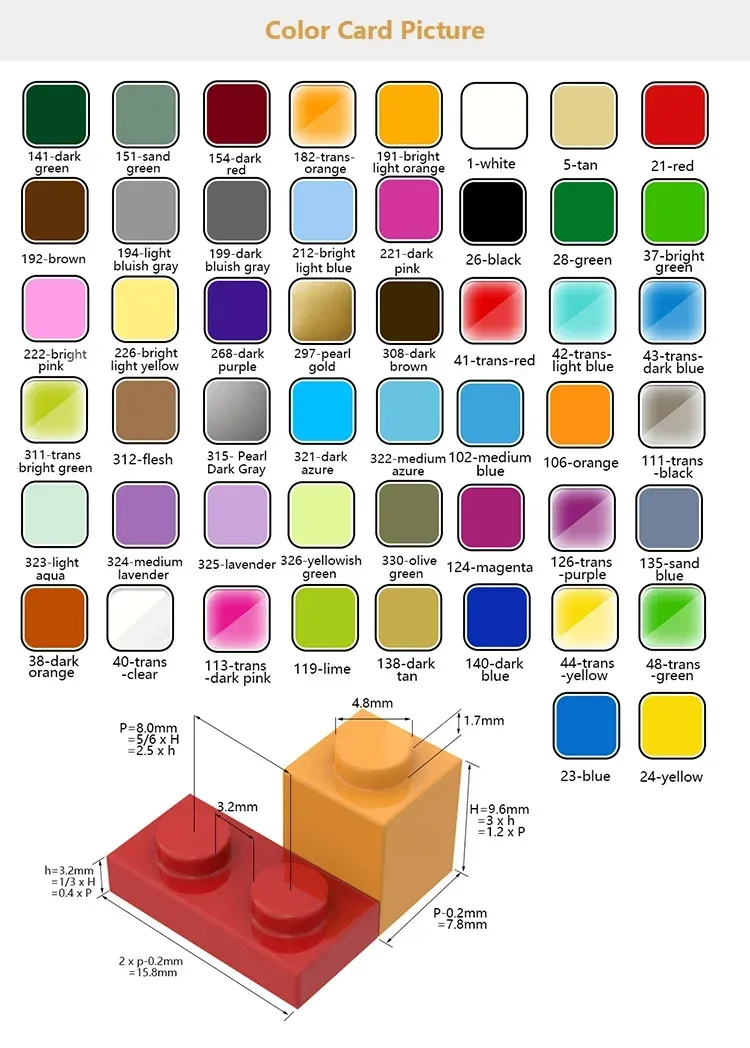 20PCS Bricks Parts 3024 Parts Plate 1x1 DIY DIY Building Blocks Universal Accessories STEM Creative Stacking Bricks Toy