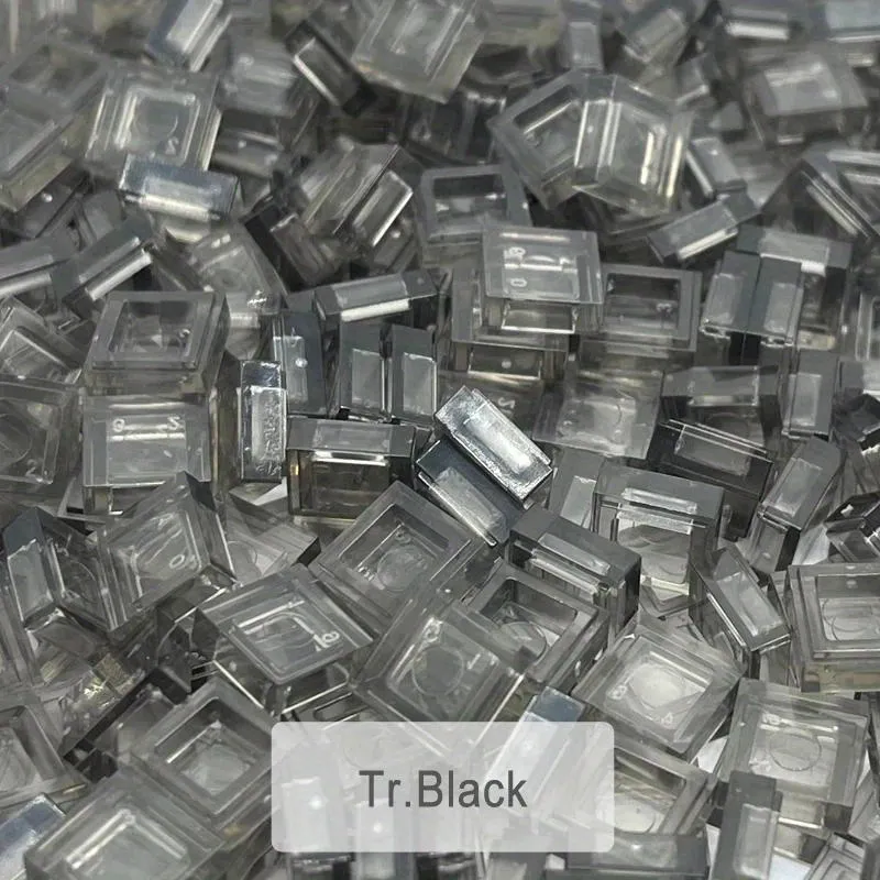 200PCS 1x1 Transparent Clear Colorful Bricks Flat Tile Smooth Building Blocks DIY Educational Creative Parts Toy for Kids 3070