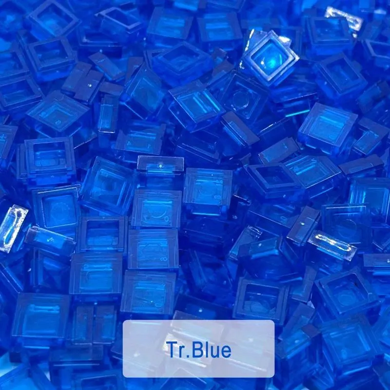 200PCS 1x1 Transparent Clear Colorful Bricks Flat Tile Smooth Building Blocks DIY Educational Creative Parts Toy for Kids 3070