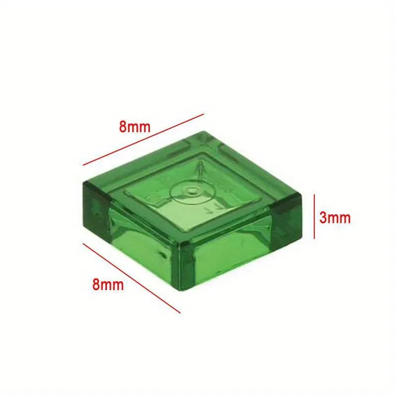 200PCS 1x1 Transparent Clear Colorful Bricks Flat Tile Smooth Building Blocks DIY Educational Creative Parts Toy for Kids 3070