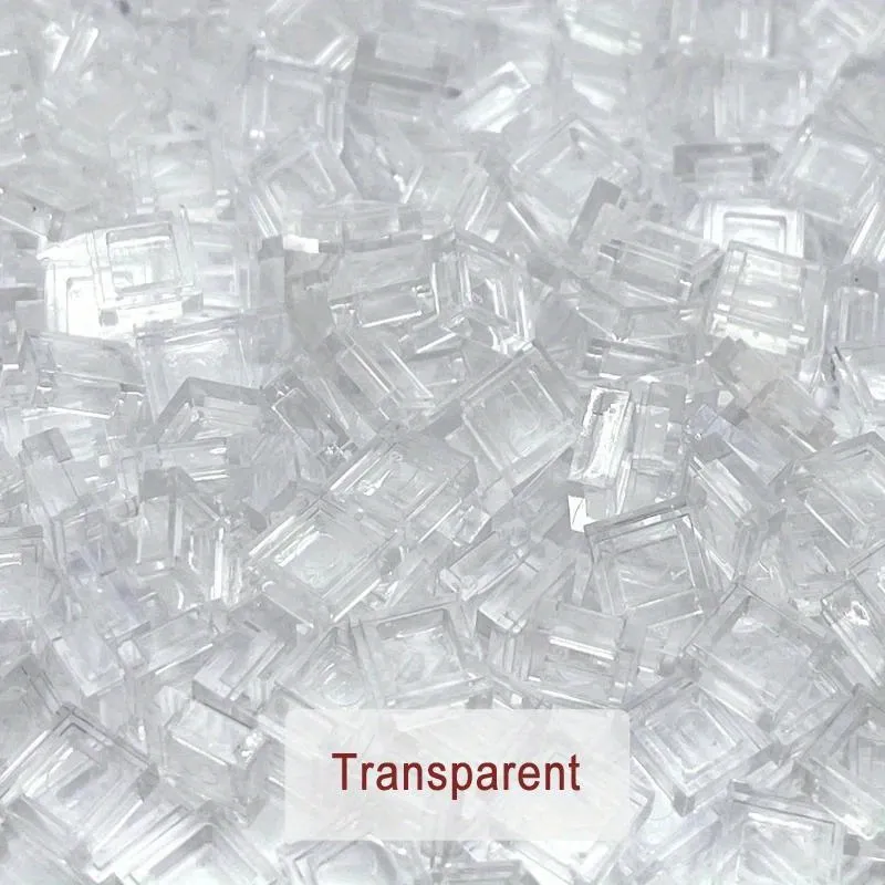 200PCS 1x1 Transparent Clear Colorful Bricks Flat Tile Smooth Building Blocks DIY Educational Creative Parts Toy for Kids 3070
