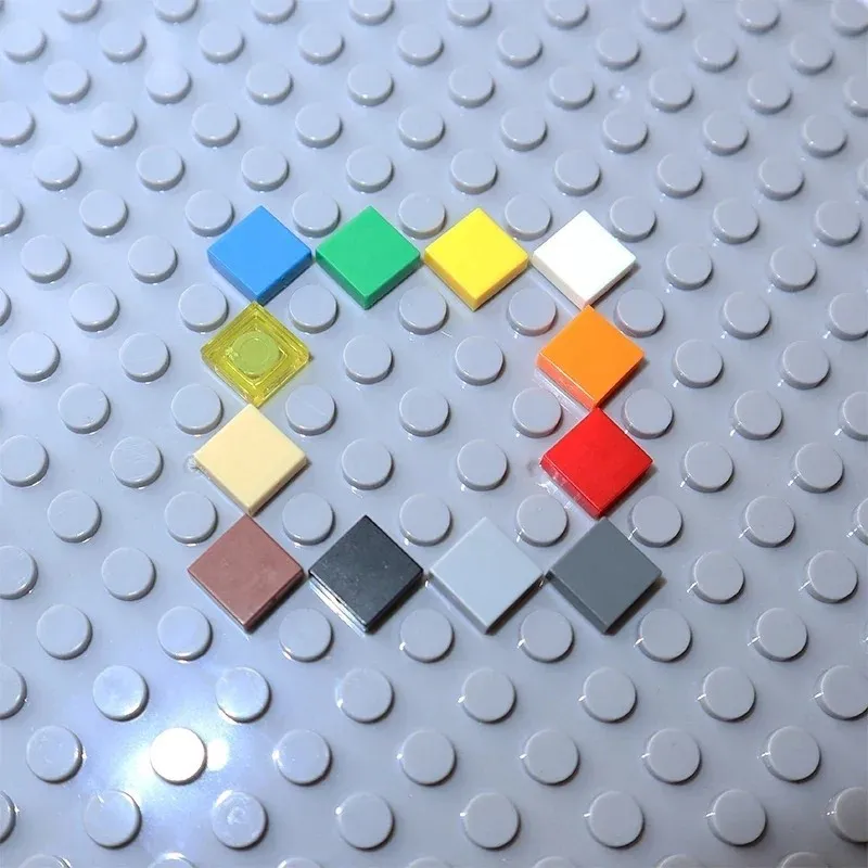 200PCS 1x1 Bricks Flat Tile Smooth 1*1 Building Blocks DIY Educational Creative Parts Toy for Kids Compatible 3070