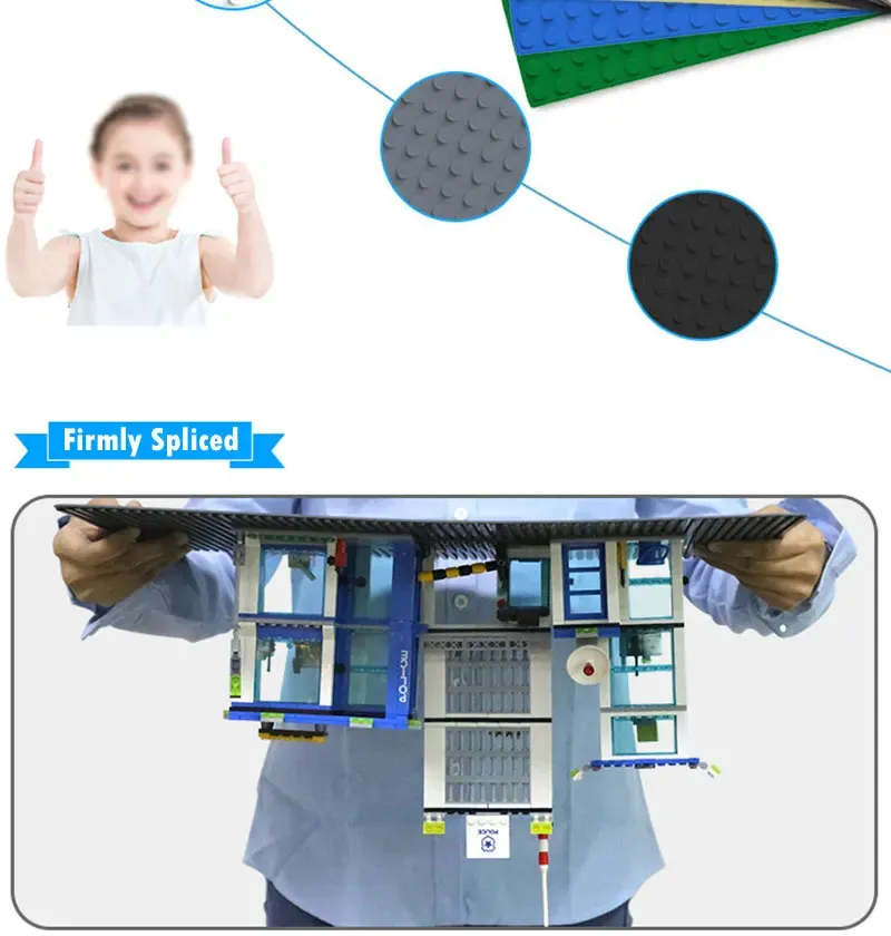 16*32 Dots Classic Base Plates Blocks DIY Small Size City Road Bricks Baseplates Construction Building Toys For Kids Toy Gifts