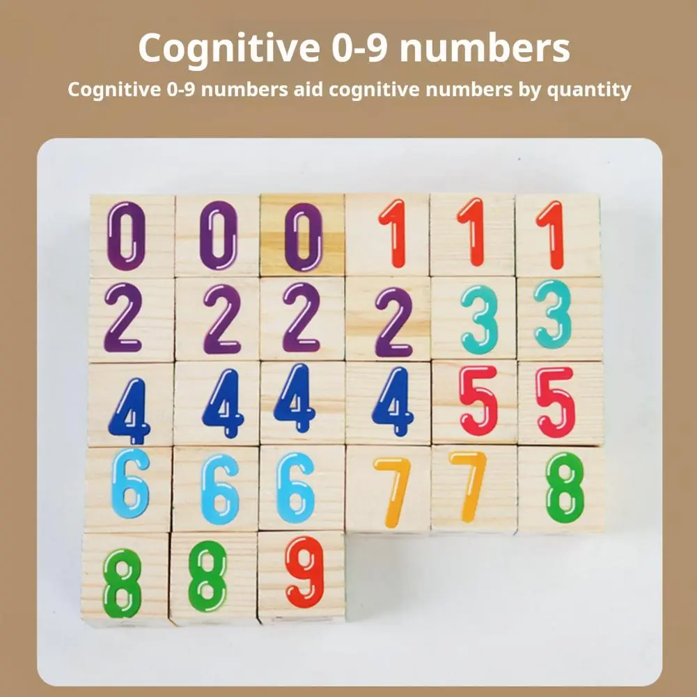 1 Set Kids Wooden Building Block Toy with Storage Box Preschool ABC Letter Number Learning Educational Puzzle Cube Stacking Game