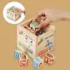 1 Set Kids Wooden Building Block Toy with Storage Box Preschool ABC Letter Number Learning Educational Puzzle Cube Stacking Game