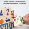 1 Set Kids Wooden Building Block Toy with Storage Box Preschool ABC Letter Number Learning Educational Puzzle Cube Stacking Game