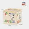 1 Set Kids Wooden Building Block Toy with Storage Box Preschool ABC Letter Number Learning Educational Puzzle Cube Stacking Game