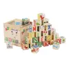 1 Set Kids Wooden Building Block Toy with Storage Box Preschool ABC Letter Number Learning Educational Puzzle Cube Stacking Game